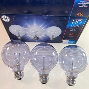 Clear G25 Globe Light Bulbs: 40W E26 Medium Base, 265 Lumens (3-Pack)