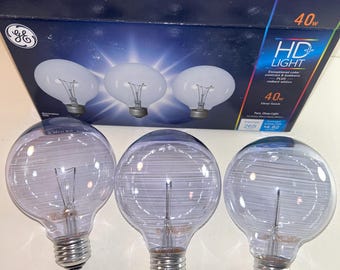 Clear G25 Globe Light Bulbs: 40W E26 Medium Base, 265 Lumens (3-Pack)