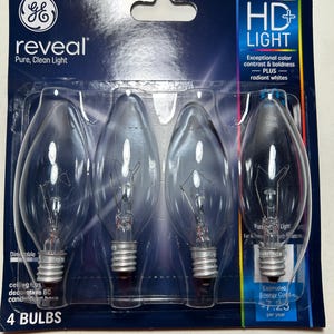 GE 60W Clear Candelabra Light Bulbs: E12 Dimmable Ceiling Fan Bulbs