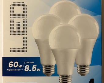 Bombillas LED de luz blanca suave: equivalente a 60 W, no regulables, paquete de 4