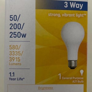 GE 3-way Incandescent Soft White Bulb 50/200/250w A21 1 Pack - Etsy