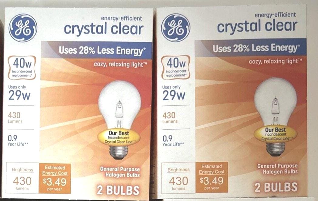 GE 40 Watt kristallklare Glühbirnen: 430 Lumen, dimmbar, 2er-Pack