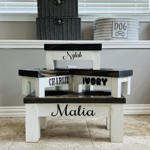 Dog Food Stand Farmhouse Style  **Custom and Personalized**