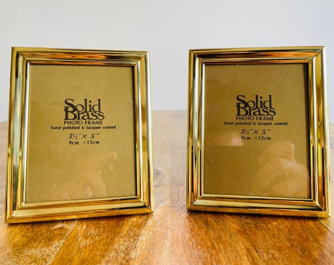 Set of Two Vintage Solid Brass Photo Frames With Original Boxes ...