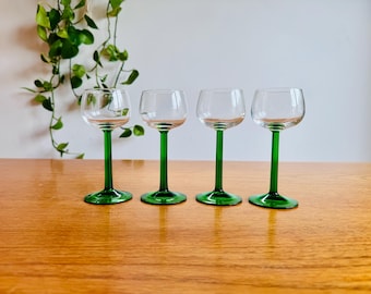 Copas de vino Luminarc Alsace vintage - Juego de 4 copas de cristal con tallo verde