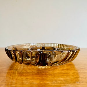 Mid Century Smoked Glass Serving Dish With Five Compartments image 2