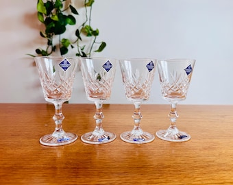 Copas de vino vintage Edinburgh Crystal Lomond, década de 1970, 195 ml, juego de cuatro