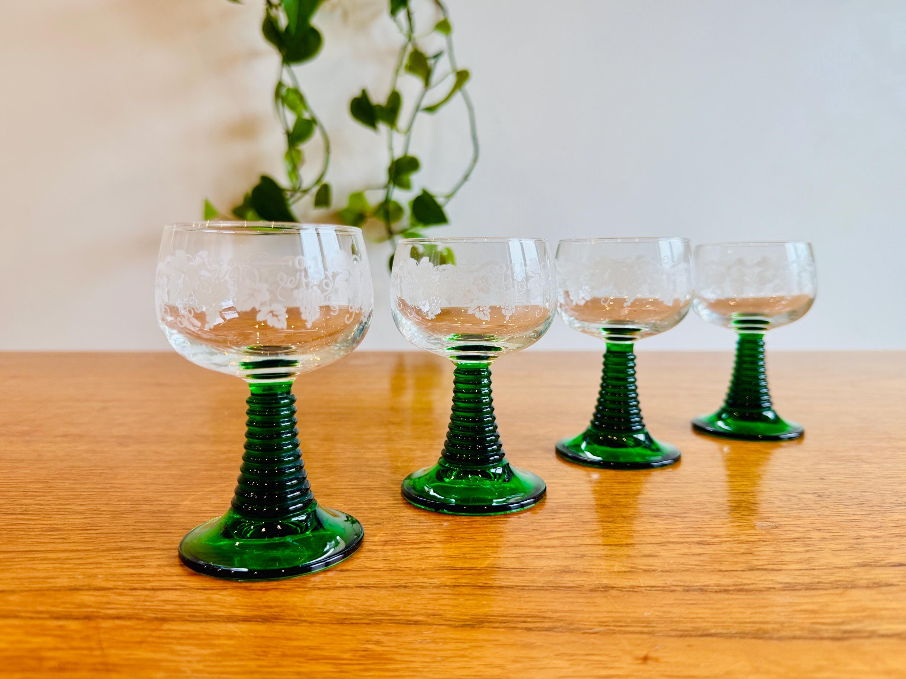 German green stem wine glasses - Etsy 日本