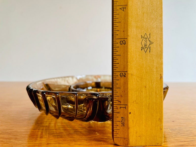 Mid Century Smoked Glass Serving Dish With Five Compartments image 9