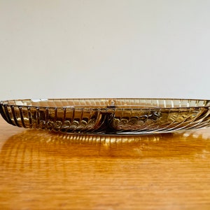 Mid Century Smoked Glass Serving Dish With Five Compartments image 3