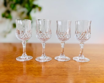 Copas de jerez pequeñas de cristal vintage D'Arques Longchamp de 6 cl, década de 1970 - Juego de 4