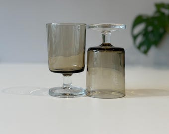 Par de copas de vino pequeñas Luminarc Cavalier vintage - Cristalería de 1979 - Juego de 2