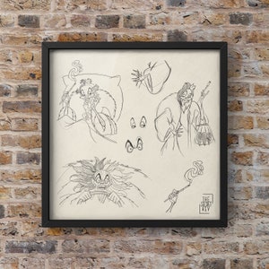 Disney szkic rysunku-Disney minimalistyczny Line Art Print-Toy Story-cruella de vil-Disney Art Print-Disney dekoracja sypialni-Disney Gifts