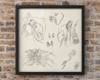 Disney sketch drawing - Disney Minimalist Line Art Print -toy story -cruella de vil - Disney Art Print -Disney Bedroom Decor - Disney Gifts