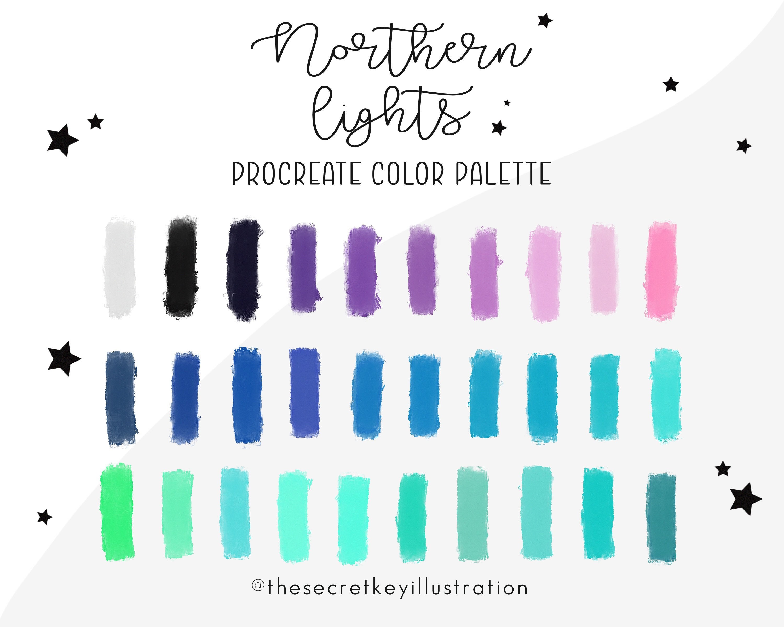 Procreate Colour Palette Northern Lights / Colour Procreate - Etsy