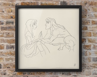 Disney sketch drawing - Disney Minimalist Line Art Print -toy story -cruella de vil - Disney Art Print -Disney Bedroom Decor - Disney Gifts