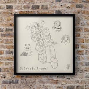 Disney sketch drawing - Disney Minimalist Line Art Print -toy story -cruella de vil - Disney Art Print -Disney Bedroom Decor - Disney Gifts