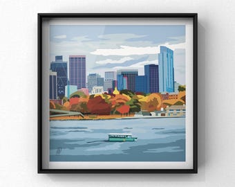 BOSTON City Prints - Travel Poster - Custom Wall Art - Any City, Any Country - Personalized Travel Gift - Cityscape Poster - Wanderlust