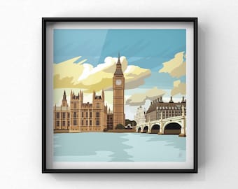 LONDON - City Prints - Travel Poster - Custom Wall Art - Any City, Any Country - Personalized Travel Gift - Cityscape Poster - Wanderlust