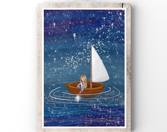 Kids Room Wall Art - Children Illustration - Nursery Fantasy Decor - Storybook Fantasy Print - Baby Shower gift - Housewarming Gift- Disney
