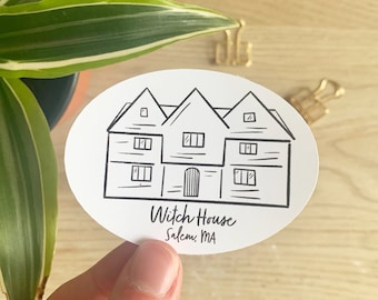 Salem Witch House Sticker, Salem MA, Salem Massachusetts, Historic Buildings, Salem, Witch City