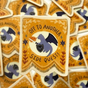 Off to Another Side Quest Sticker, Side Quest Stickers, Gaming Sticker, Adventure Sticker