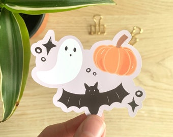 Cute Halloween Sticker, Ghost Stickers, Bat Stickers, Halloween Stickers, Pumpkin Stickers, Fall Stickers, Cute Ghost Stickers