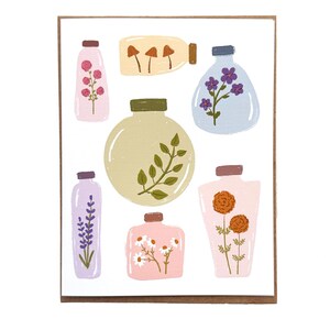 Carte de thé aux herbes, cartes de tous les jours, cartes mignonnes, cartes d'anniversaire, carte florale, carte d'amitié