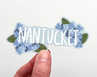 Nantucket Sticker, Nantucket Gifts, Hydrangea Sticker, New England Stickers, Nantucket MA, Massachusetts