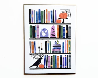 Halloween Library Card, Cozy Cards, Book Lover Card, Book Gifts, Book Halloween, Fall Book Gift, Halloween Read, Halloween Bookshelf