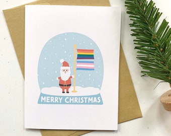 Cartes de Noël de la fierté, carte de Noël trans, cartes de Noël, Noël de la fierté gay, carte de Noël arc-en-ciel, carte de Noël de la fierté,