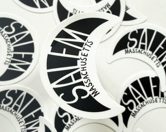 Salem Moon Sticker, Salem MA, Halloween Stickers, Fall Stickers, Witchy City, Salem Massachusetts, Moon Stickers, Halloween Stickers, Salem