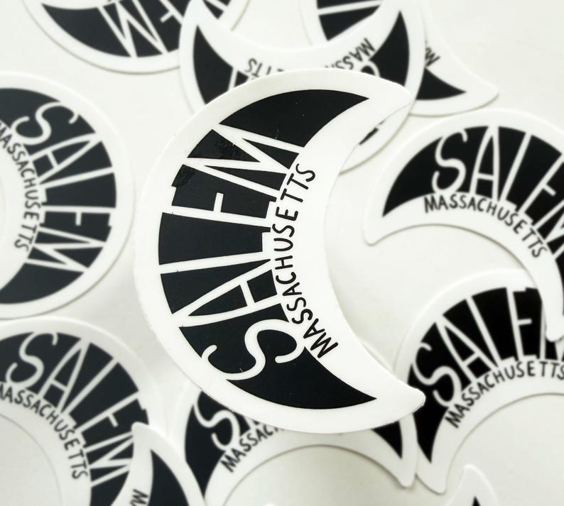 Salem Moon Sticker, Salem MA, Halloween Stickers, Fall Stickers, Witchy City, Salem Massachusetts, Moon Stickers, Halloween Stickers, Salem image 1