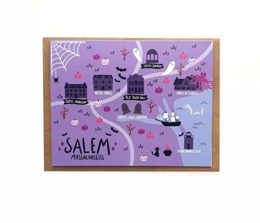 Salem, MA Card, Salem Halloween, Salem Massachusetts, Salem Cards