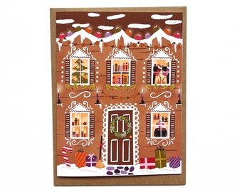 Witchy Gingerbread Card, Witchy Christmas, Witch Holiday, Salem Christmas, Christmas Cards