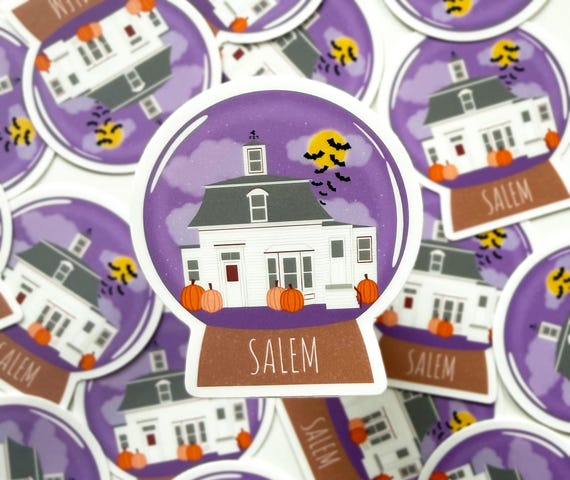Salem Stickers, Halloween Stickers, Fall Stickers, Salem Massachusetts, Salem, Historic Buildings