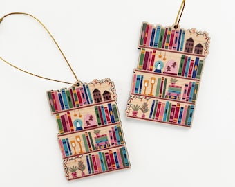 Holiday Bookshelf Ornament, Book Ornament, Reader Ornaments, Gifts for readers, Christmas Book Gift, Reader Gifts, Book Lovers Gift