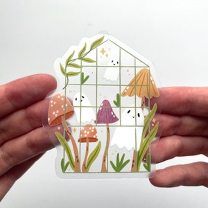 Ghost Greenhouse Sticker, Mushroom Stickers, Halloween Stickers, Ghost Stickers, Fall Stickers, Greenhouse Sticker, Fall, Clear Stickers