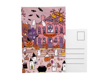 Salem Massachusetts Postcard, Halloween Postcards, Salem MA, Salem Gifts, Fall Postcards