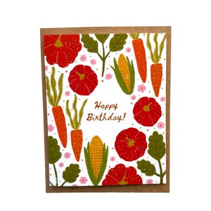Carte d'anniversaire végétarienne, carte d'anniversaire jardin, carte d'anniversaire tomate, cartes d'anniversaire été, cartes d'anniversaire mignonnes, anniversaire d'un ami, carte du jardinier