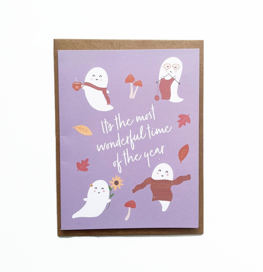 Fall Ghost Cards, Halloween Cards, Pumpkin Cards, Ghost Cards, Cards ...