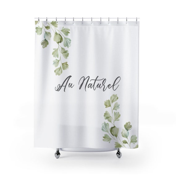 Minimal Shower Curtain Simple Bathroom Cute Curtains Nature Greenery Natural