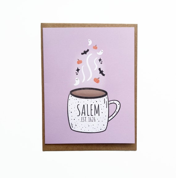 Salem Cards, Halloween Cards, Fall Cards, Salem Massachusetts, Salem Gifts, Ghost Cards, Witch City, Halloween Greetings, Salem