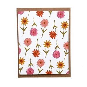 Karta Zinnias, Karty ogrodowe, Karty kwiatowe, Puste karty, Karty kwiatowe