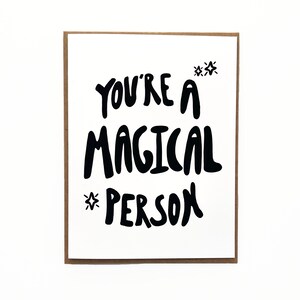Vous êtes une carte de personne magique, cartes d'amitié, cartes d'amour, cartes pour elle, cartes magiques, cartes de sorcière, cartes minimales, cartes BFF