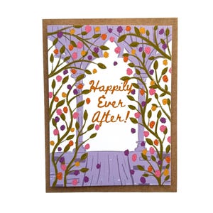 Tarjeta de felices para siempre, tarjetas de boda, tarjeta de compromiso, tarjeta de felicitaciones, tarjeta de boda floral, tarjeta de boda con castillo