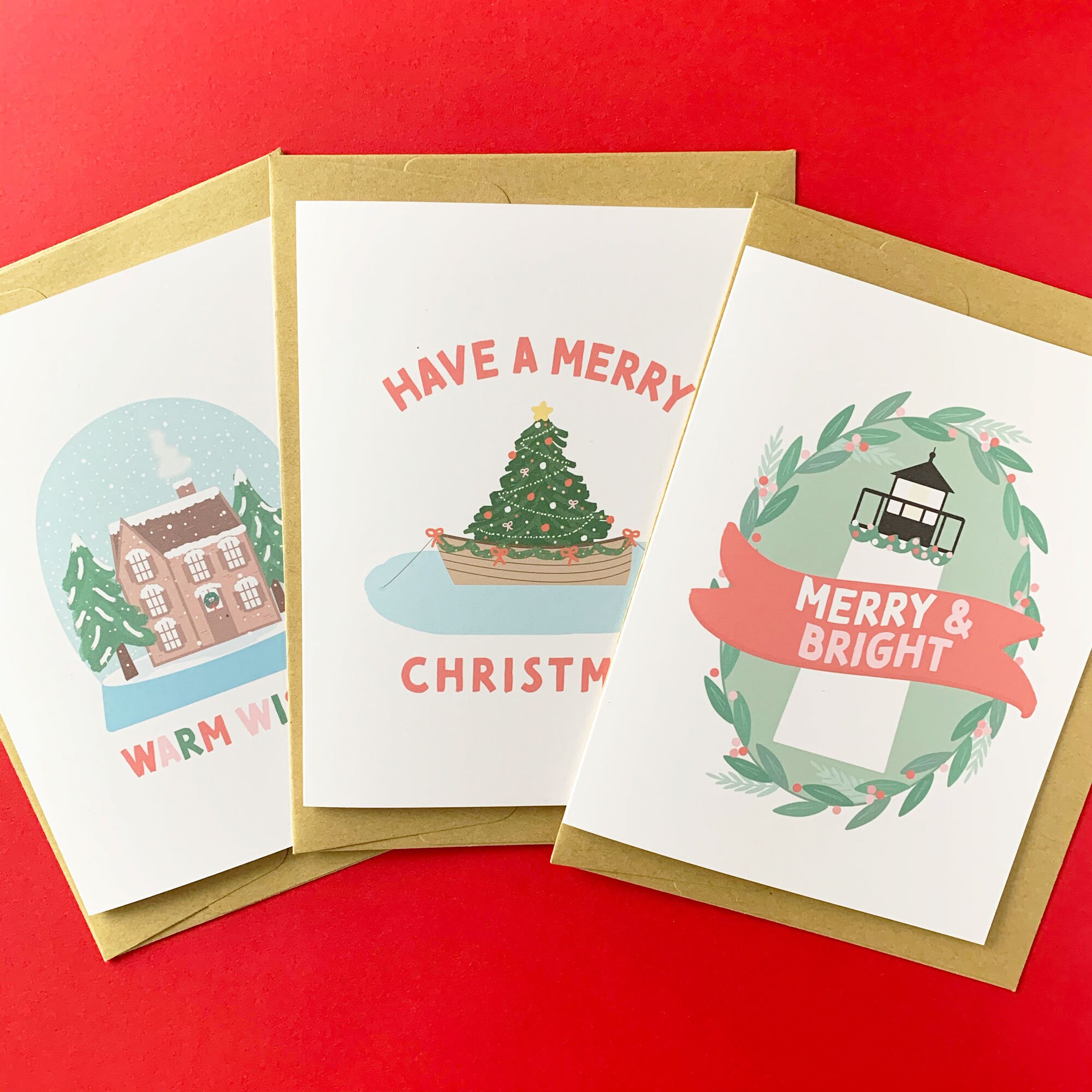 New England Christmas Cards Nautical Christmas Cards Etsy