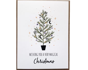 Magical Holiday Card, Witchy Christmas Card, Celestial Christmas Card, Spooky Christmas Cards, Witchy Holiday Card, Salem Christmas