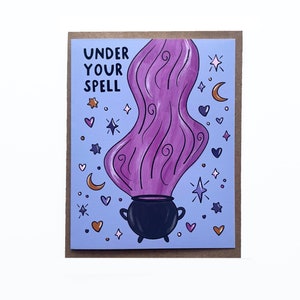 Sous votre carte de sort, cartes d’anniversaire, cartes d’amitié, cartes d’amour drôle, cartes d’amour sorcière, carte d’amour magique, Saint-Valentin de sorcière