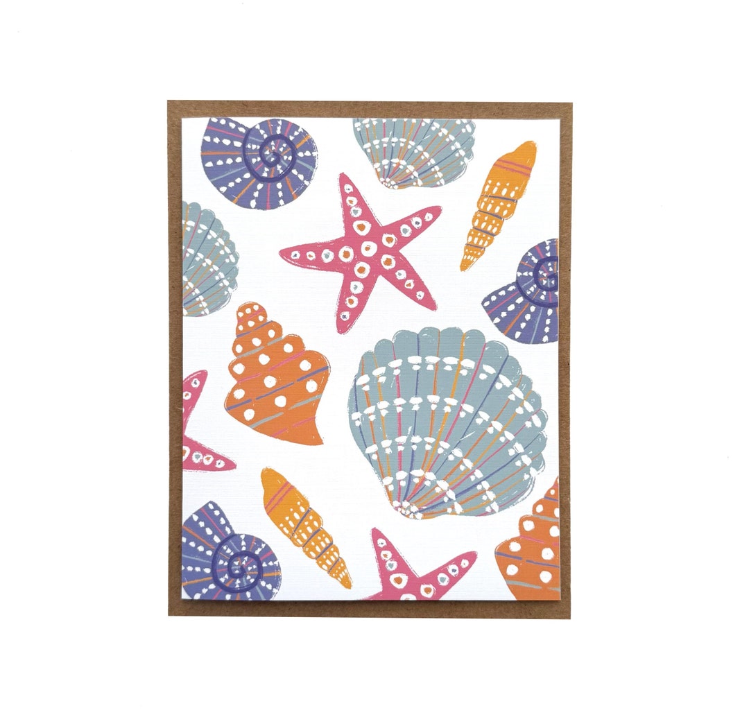 Shell Card, Nautical Cards, Ocean Cards, Summer Cards, Beach Cards ...